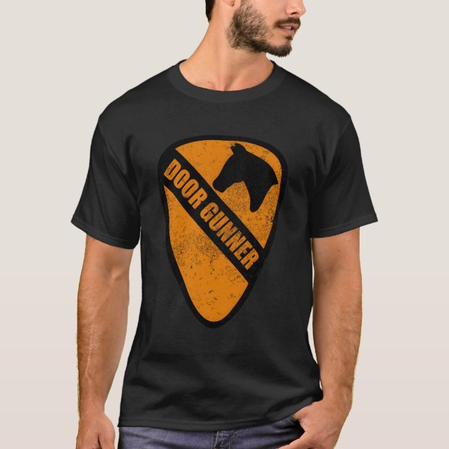 Air Cav Vietnam Door Gunner Distressed T-Shirt (Front)
