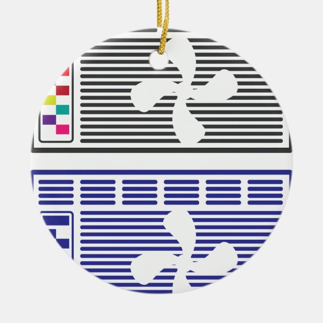 Air Conditioner Vector Ceramic Ornament (Front)