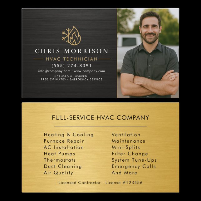 Air Conditioning Cooling HVAC Photo Business Card (Creator Uploaded)