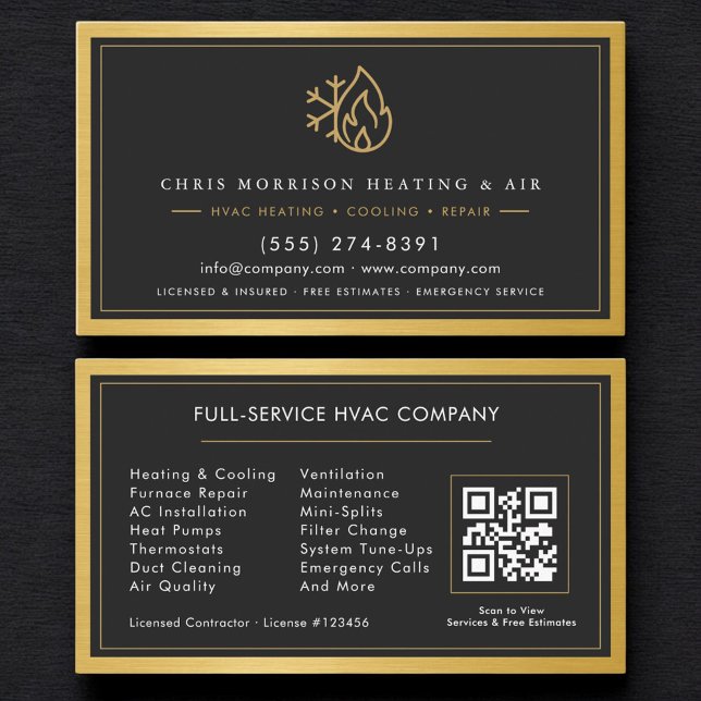 Air Conditioning & Heating Tech QR Code Business Card (Creator Uploaded)