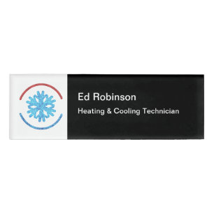 Air Conditioning Modern Logo Staff Name Tags