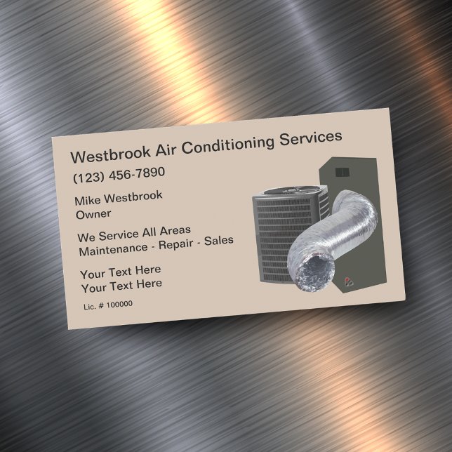 Air Conditioning Repair And Duct Cleaning Magnetic Business Card (Creator Uploaded)