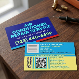 Air Conditioning Repair Installation Services AC Business Card