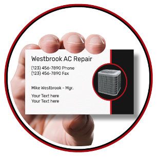 Air Conditioning Repair Services Business Card