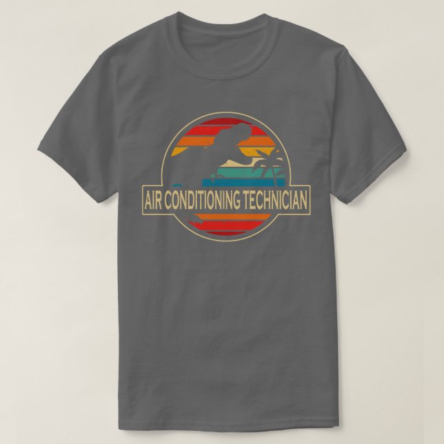 Air Conditioning Technician Dinosaur T-Shirt (Design Front)