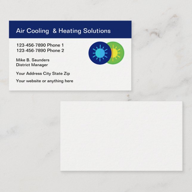 Air Conditionné Service Cartes de visite Business  (Devant / Derrière)