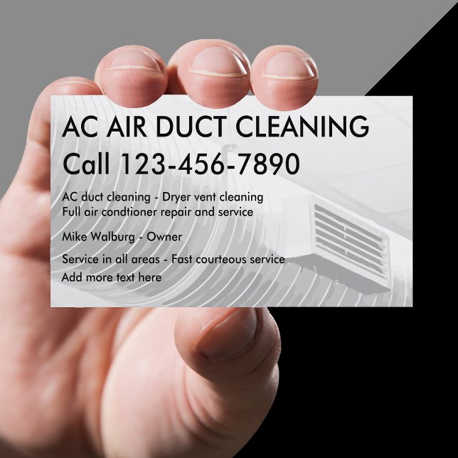 Air Duct Cleaning Business cards (Creator Uploaded)