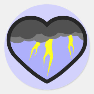 Air Elemental Heart Classic Round Sticker