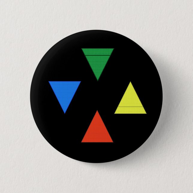 Air Fire Water Earth 2 Inch Round Button (Front)