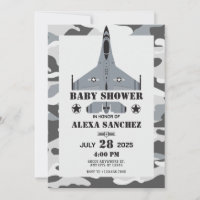 Air force aircraft pilot Baby shower invitation
