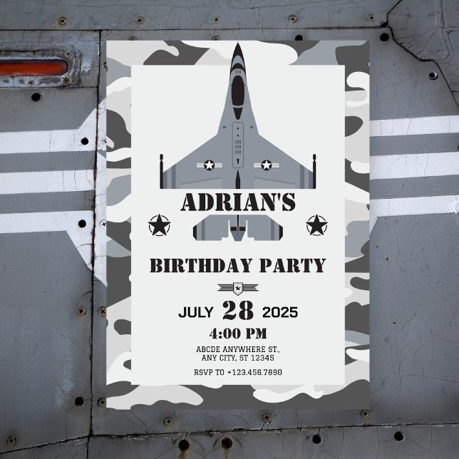 Air force aircraft PILOT birthday Invitation (Creator Uploaded)