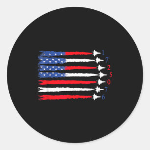 Air Force American Flag 4th Of July 2026 Funny Gif Classic Round Sticker