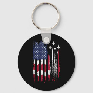Air Force American Flag Patriotic Red White Blue 4 Keychain