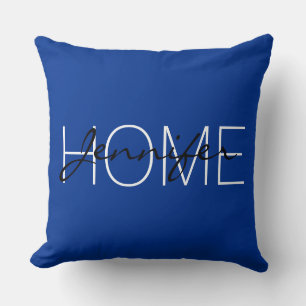 Air Force blue colour home monogram Throw Pillow