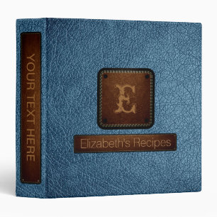 Air Force blue (RAF) Leather Elegant Monogram Binder