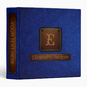 Air Force blue (USAF) Leather Elegant Monogram Binder