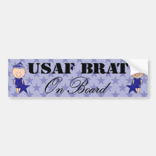 Air Force Brat On Board Boy (Light Skin) Bumper Sticker