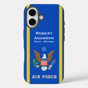 Air Force colours and Defence Emblem personalize iPhone 16 Case