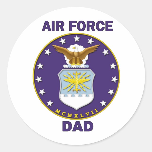 Air Force Dad Classic Round Sticker (Front)