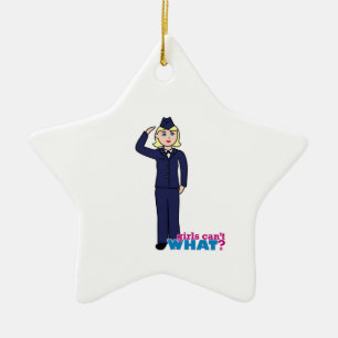 Air Force Dress Blues Light Ceramic Ornament