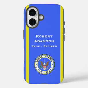 Air Force Emblem and colours personalize iPhone 16 Case