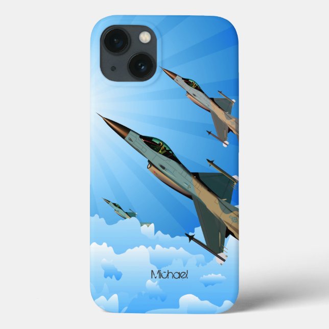 Air Force F16 Fighter Team Flying Into Clouds Case-Mate iPhone Case (Back)