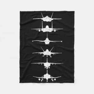 Air Force Fighter Jets F-4 F-111 F-15 F-16 F-22 F- Fleece Blanket