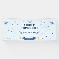 Air Force First Birthday Banner Hero Turns One