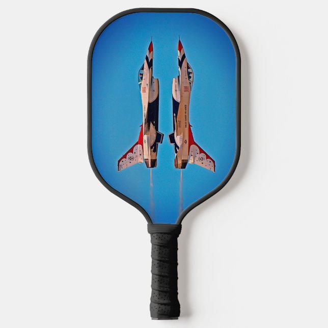 Air Force Jet Airplanes Inverted Thunderbirds F16 Pickleball Paddle (Front)
