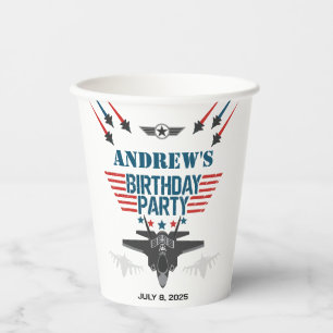 Air force jet fighter pilot Birthday Paper Cups