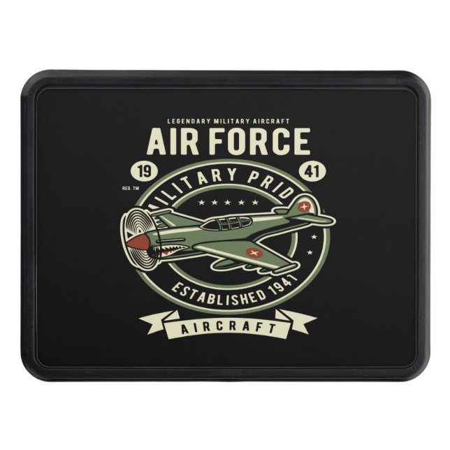 air force military pride aircraft trailer hitch cover (Front)