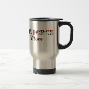 Air Force Mom American Flag Travel Mug