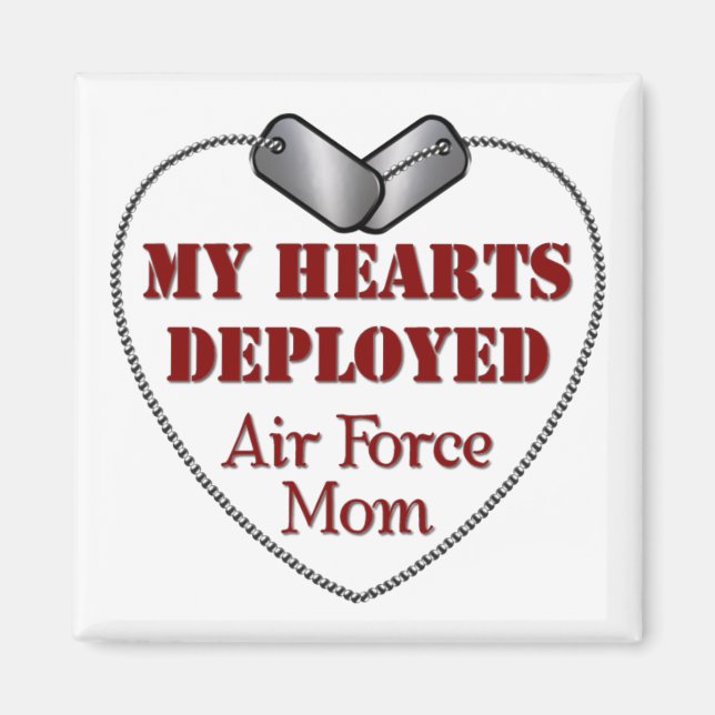 Air Force Mom, My Hearts Deployed Magnet (Front)