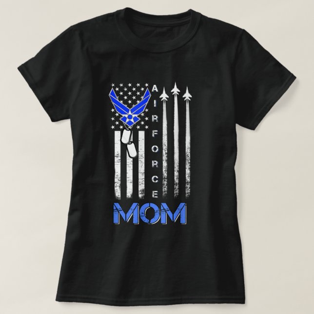 Air Force Mom Shirt, USAF Mom Tee, Women's Day Gif T-Shirt (Design Front)