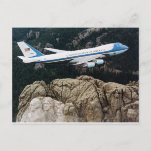 Air Force One above Mount Rushmore Postcard
