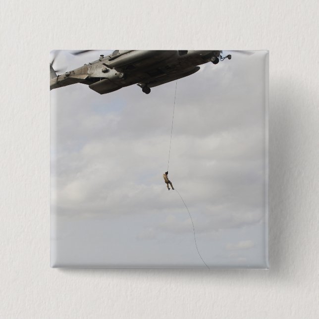 Air Force pararescuemen conduct a combat insert 2 Inch Square Button (Front)