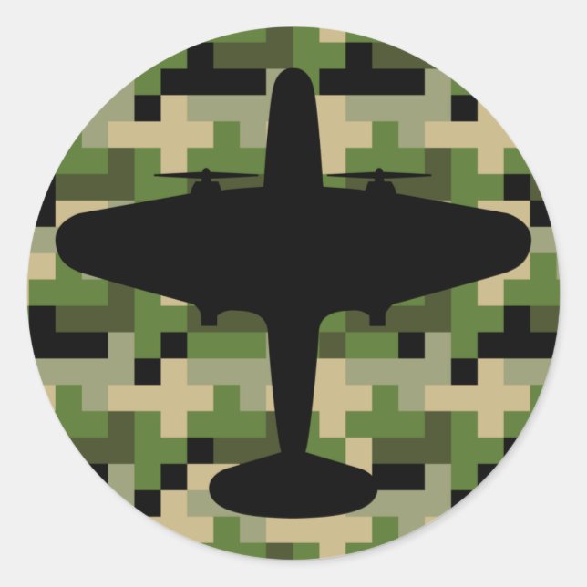 Air Force Plane Camouflage Sticker (Front)