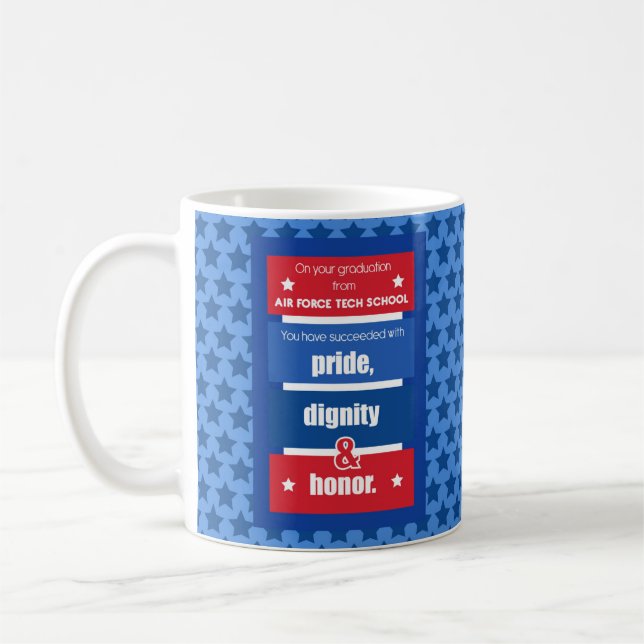Air Force Tech School Graduation Congratulations Coffee Mug (Left)