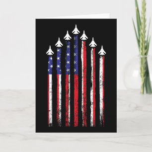 Air Force Us Veterans 4th Of July American Flag In Card
