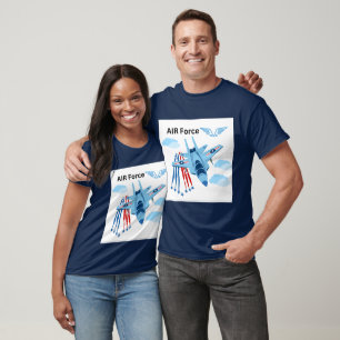 AIR Force USA Jet Red White Blue T-Shirt