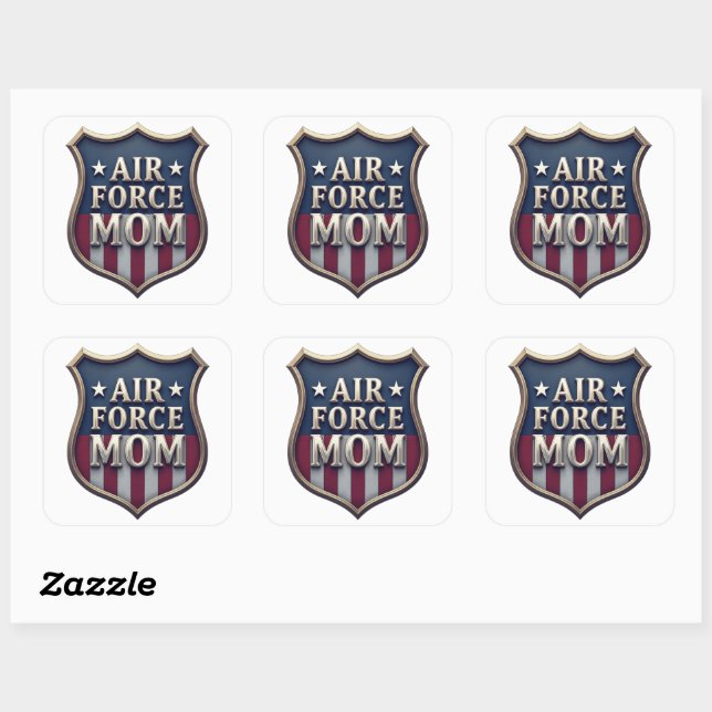 Air Force (USAF) Mom Square Sticker (Sheet)