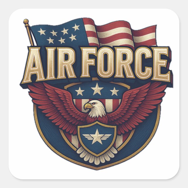 Air Force (USAF) Square Sticker (Front)