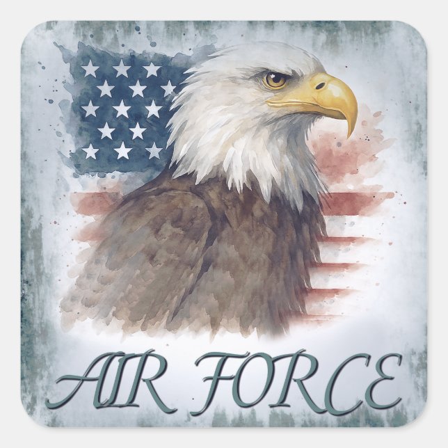 Air Force (USAF) Square Sticker (Front)