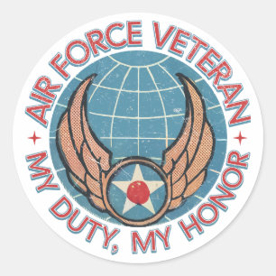 Air Force Veteran Classic Round Sticker