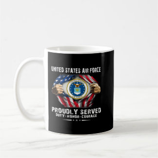 Air Force Veteran Proudly Served Duty Honour Coura Coffee Mug