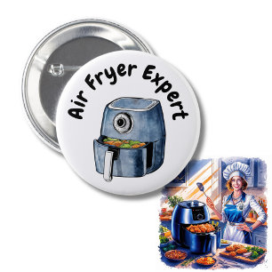 Air Fryer Expert Gift Air frying cook 2 Inch Round Button