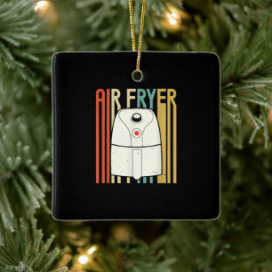 Air Fryer Master Cook Food  Retro Chicken Ceramic Ornament