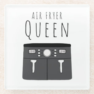 Air Fryer Queen Beverage Glass Coaster