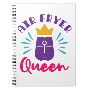 Air Fryer Queen Cook Cooking Chef Women Girls Notebook