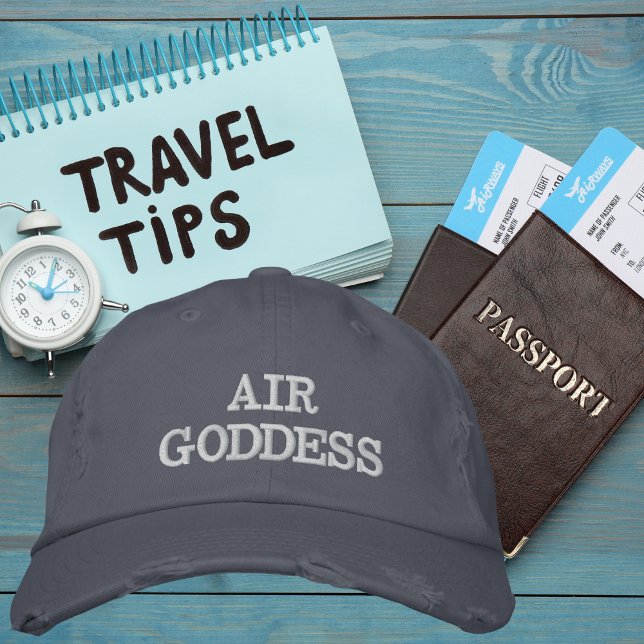 Air Goddess Typography, Wanderlust, Simple Embroidered Hat (Creator Uploaded)